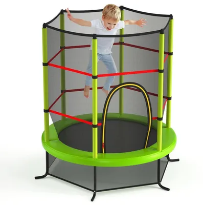 Produktbild von Gartentrampolin Ø165 cm mit Sicherheitsnetz & Randabdeckung Grün