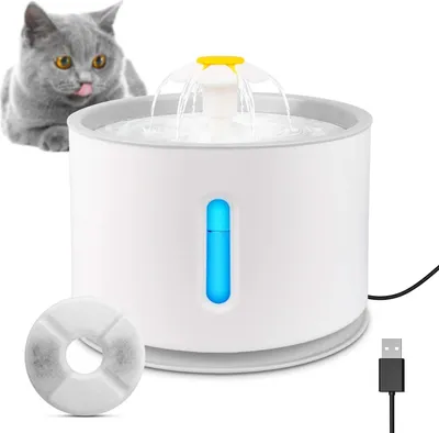 Produktbild von Trinkbrunnen 2.4L  Haustier Automatisch Wasserspender für Katzen Hunde mit Filter
