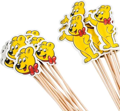 Produktbild von Zenker Haribo Party Picker 24er-Set  24 Spieße für Fingerfood, Snacks oder Käse  Cocktail Spieße im Haribo Goldbär-Design