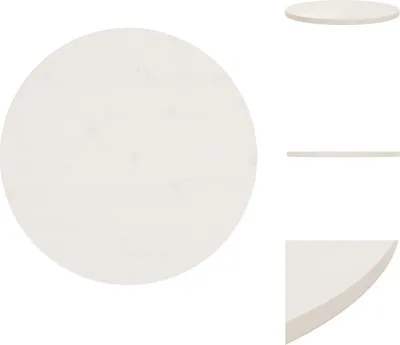 Produktbild von vidaXL Tischplatte Weiß Ø60x2,5 cm Massivholz Kiefer -  Tischplatten