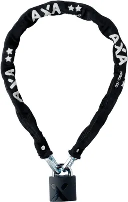 Imagen del producto de AXA 5011543, candado de cadena, color negro, con llave, 38 mm, 8,5 mm, platino