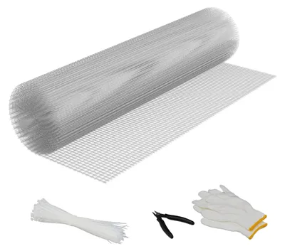 Volièregaas 1x20 m, 12,7 mm Maschen, verzinkt, silber