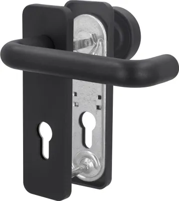 Produktbild von Alpertec Feuerschutzgarnitur Drücker/Knopf Kunststoff schwarz eckig