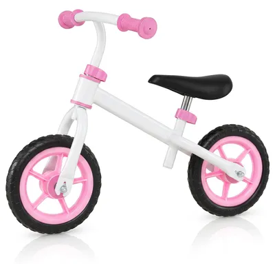 Image de COSTWAY : Vélo d'équilibre pour enfants à partir de 3 ans, adapté aux enfants jusqu'à 20 kg, avec guidon et selle réglables en hauteur, poignées antidérapantes et pneus robustes