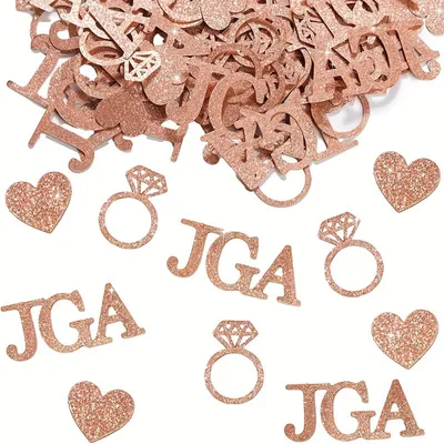 Productafbeelding van Decoratieset voor een vrijgezellenfeest - 100-delige set voor tafeldecoratie - Roze goud