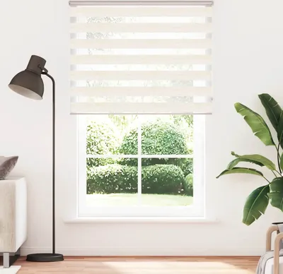Productafbeelding van Maison Exclusive - Dubbele rolgordijn, marmerbeige, 145x200 cm, stofbreedte 140,9 cm, polyester