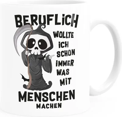 Produktbild von Kaffee-Tasse Beruflich wollte ich schon immer was mit Menschen machen Sarkasmus Bürotasse MoonWorks® weiß standard