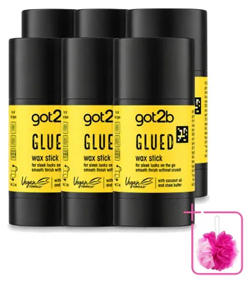 Imagen del producto de 6 unidades de cera en barra got2b Glued - 50 g cada una - Paquete económico