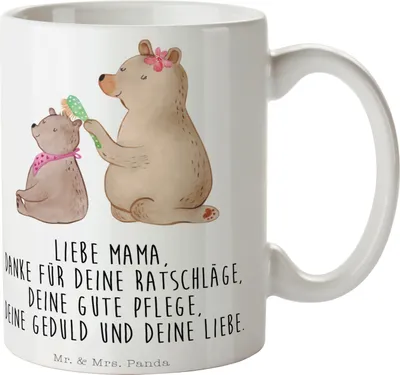 Produktbild von Mr. & Mrs. Panda Tasse Bär Kind - Weiß - Geschenk, Vatertag, Teetasse, Kaffeebecher, Mutter, Mom, Keramiktasse, Muttertag, Kaffeetasse, Mama, Trinkbecher