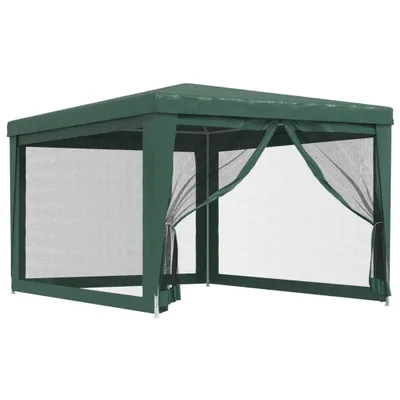Produktbild von Partyzelt mit 4 Mesh-Seitenwänden Grün 3x4 m HDPE