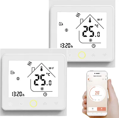 Produktbild von 2X Tuya ZigBee3.0 Thermostat Raumthermostate 5A Wasserbodenheizung Fussbodenheizung ,APP-Steuerung Sprachsteuerung Wandthermostat Kompatibel mit Alexa/Google Home Programmierbarer Temperaturregler
