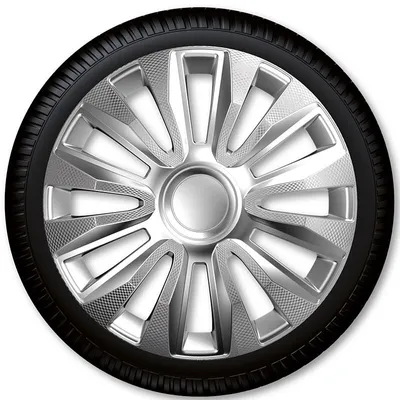 Produktbild von 4x 16" Zoll Radkappen Silber/Carbon Radzierblenden Radblenden 16 AVALONE CARBON ARGO