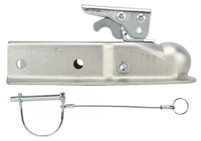 Produktbild von Anhänger-Zungenkupplung, 5,1 cm, Kugelkopf, 63 mm Kanalbreite, 3500 lbs Tragfähigkeit, rostfrei, für Wohnwagen, Wohnmobil