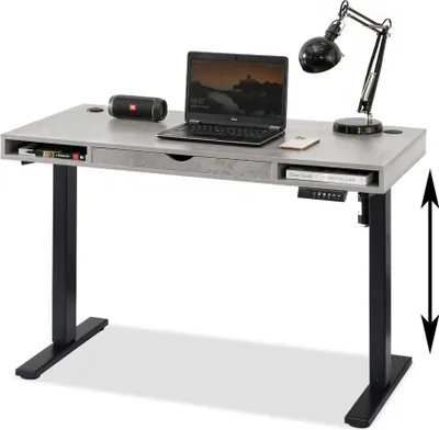 Obrázok produktu pre Pracovný stôl 120 HESOL - betón / čierny