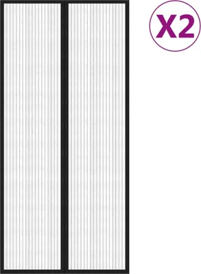 Immagine prodotto di vidaXL Tende per porte a zanzariera 2 pz. Magnete nero 220x110 cm