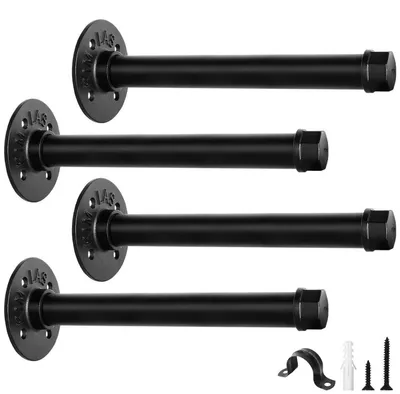 Obrázek produktu pro Průmyslové kovové držáky na regály, 4 kusy, černá barva, 20 cm