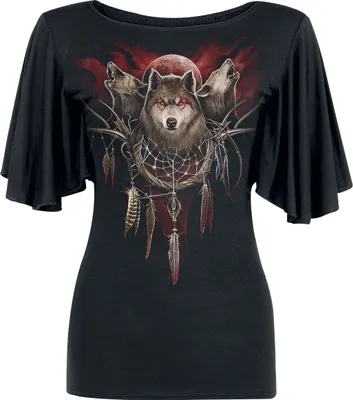 Produktbild von Spiral T-Shirt Damen Cry Of The Wolf schwarz XXL