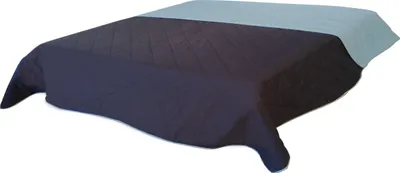 Produktbild von Tagesdecke Bettüberwurf Allzweckdecke ca. 220x240 cm Überwurf Patchwork Sofa XXL Design: VINTAGE Uni Wende Blau