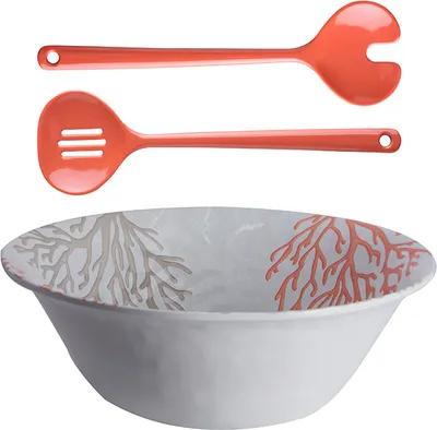 Image de Grand saladier, 27,5 cm avec couverts - Harmony Coral
