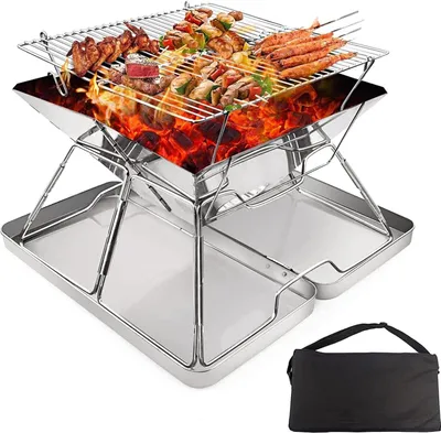 Produktbild von Edelstahl Feuerstelle - Tragbarer Grill für den Außenbereich - 1 Stück
