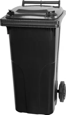 Produktbild von PROREGAL 2-Rad-Mülltonne MGB | HDPE-Kunststoff | HxBxT 94,5x48x54cm | 120 Liter | Grau/Schwarz