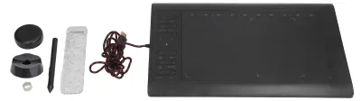 Image de Tablette graphique 233 ppp, 5 080 lpi, 8 192 niveaux de sensibilité à la pression, pour ordinateur de bureau, ordinateur portable et téléphone portable, noir