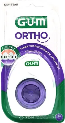 Produktbild von GUM Ortho Floss Zahnseide - 50 Stück