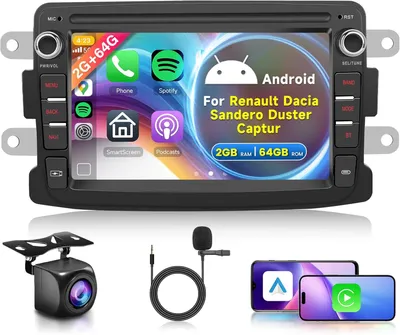 Obrázok produktu pre Android autorádio – Bezdrôtové pripojenie CarPlay – Android Auto – GPS navigácia – Bluetooth rádio – 7-palcový dotykový displej