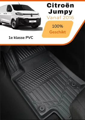 Image de Citroën Jumpy 2016–aujourd'hui – Tapis de sol haut de gamme aspect carbone – TPE de haute qualité – Protection toutes saisons – Bords surélevés – Antidérapants