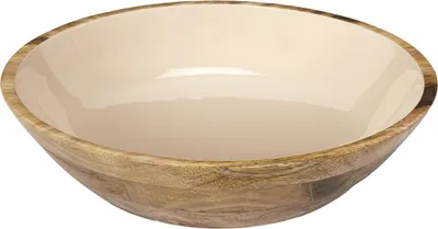 Produktbild von Salatschussel - Obstschale/obstkorb - Mangoholz - D33 x H8 cm - braun/beige