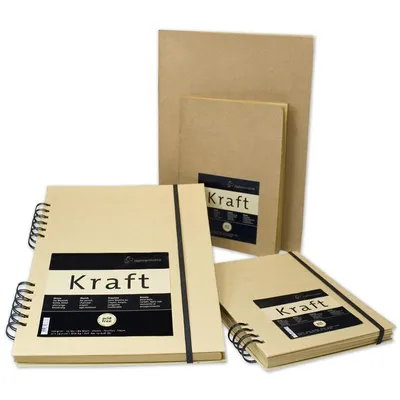Produktbild von Hahnemühle Kraftpapier Skizzenbuch - 120 g/m² - spiralisiert - DIN A5 - 80 Blatt/160 Seiten