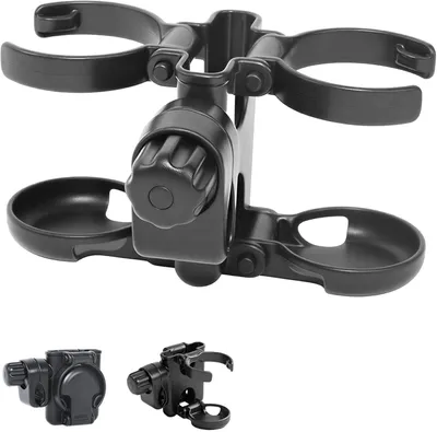 Image de Porte-gobelets pliable 3-en-1, double, avec support pour téléphone, idéal pour les déplacements