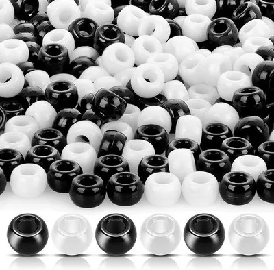 Produktbild von Schwarze Plastikperlen 6x9mm für Schmuckherstellung