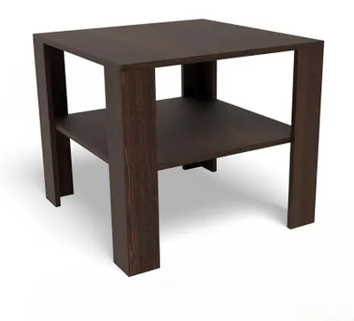 Produktbild von Couchtisch Wenge, Laminatplatte 18 mm, 68x68 cm, Moderner Tisch für Wohnzimmer, Wohnzimmer oder Büro