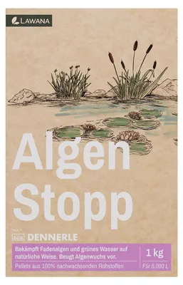 Produktbild von Lawana Algen Stopp, 1 kg - Bekämpft Fadenalgen und grünes Wasser auf natürliche Weise. Beugt Algenwuchs vor.
