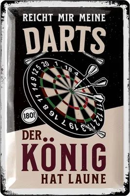 Produktbild von LANOLU Retro Blechschild Dart, Bar, Kneipen und Partykeller Dekoration, Irish Pub Deko Geschenk Männer, Darts Metallschild VIP LOUNGE