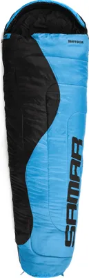 Produktbild von Meteor Samar spací vak, mumiový spací vak 210cm x 75/50cm - outdoorový spací vak - kempovanie, cestovanie, festival - od 9°C do -10°C s kompresným vakom (modrý vľavo)