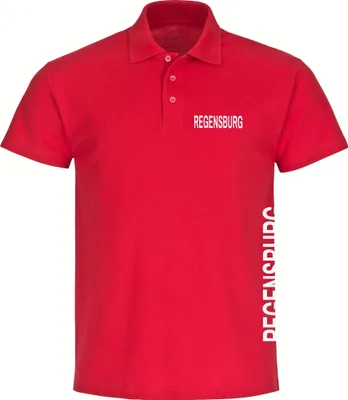 Produktbild von multifanshop Poloshirt - Regensburg - Brust & Seite, rot, Größe S