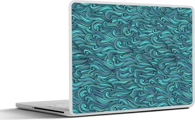 Produktbild von MuchoWow® Laptop Aufkleber Sticker Cover Wellen - Muster - Wasser 32.5x23.5 cm - Sticker für Laptop - Selbstklebend