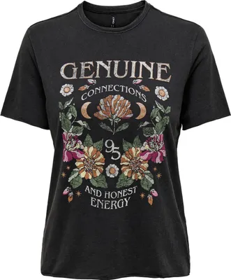 Produktbild von Bedrucktes T-Shirt Kurzarm Printed Rundhals Top mit Schrift ONLLUCY | XS