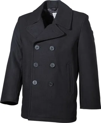 Produktbild von MFH US Pea Coat, mit schwarzen Knöpfen, schwarz