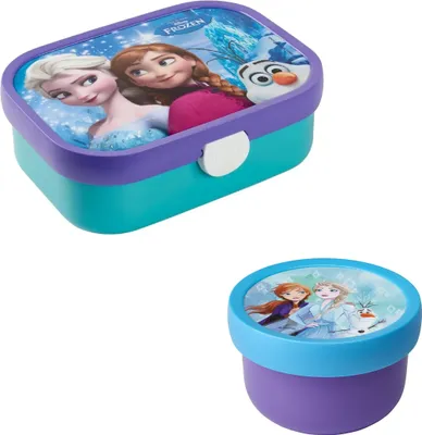 Produktbild von Mepal | Kinder Obst- und Bento Box | Campus meets Fruits | Spülmaschinenfest & BPA-frei | 300 & 750 ml | Mit Fächern, Gabel & Clip-Verschluss | Perfekt für Snacks & Mahlzeiten | Forzen Sisters Forever