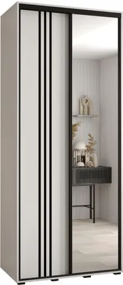 Produktbild von MEBLE KRYSPOL Davos 7 Schrank, zwei Türen - 235,2x110x45 cm - Weiß Weiß Schwarz