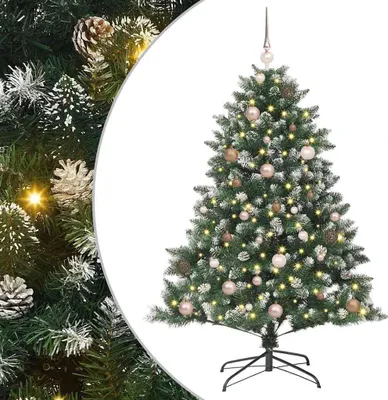 Image de vidaXL Sapin de Noël artificiel avec 150 LEDs avec support Vert 150 cm