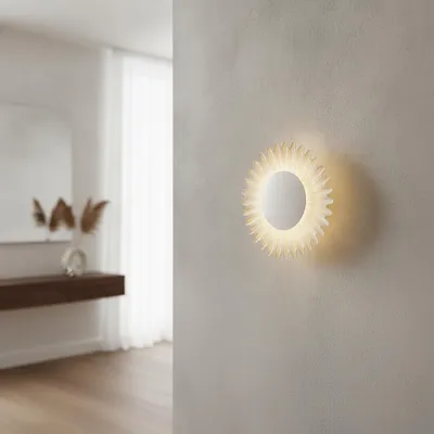 Productafbeelding van Wandlamp Petel crème met wit glas, AI-gegenereerde afbeelding