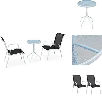 Produktbild von vidaXL 3-tlg. Bistro-Set Stahl Schwarz -  Gartenmöbel-Sets
