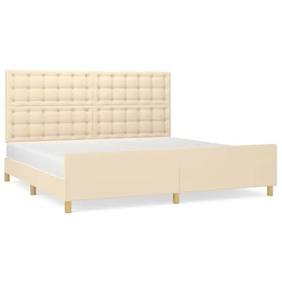 Produktbild von vidaXL Bettgestell ohne Matratze Creme 200x200 cm Stoff