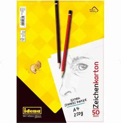 Produktbild von Idena Zeichenkarton 50 Blatt 250g/m² DIN A4