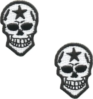 Produktbild von Aufnäher - Totenkopf - klein weiß-schwarz 2er Set - Patch
