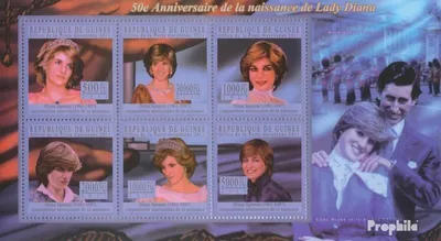 Produktbild von Briefmarken Guinea 2011 Mi 8078-8083 Kleinbogen (kompl. Ausgabe) postfrisch 50. Jahrestag von Lady Diana (1961-1997)